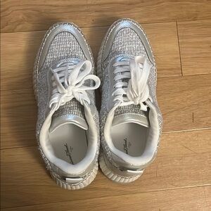 Silver and White Sneakers